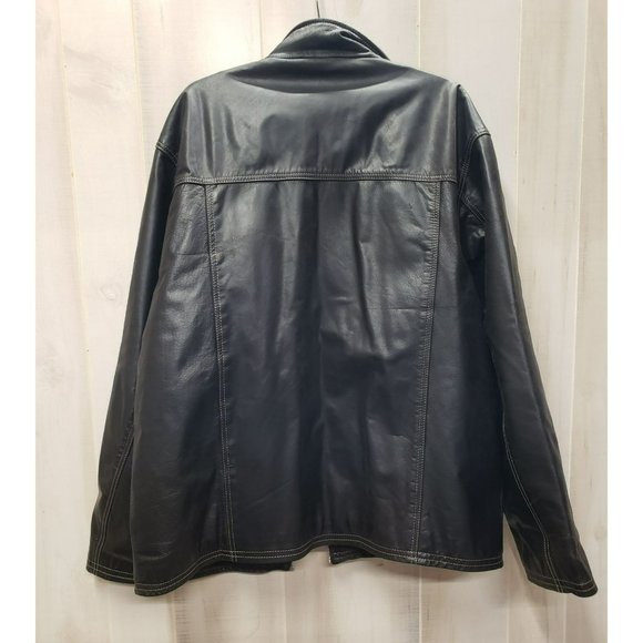 Brown Leather Jacket, Trapper, NEEDS ZIPPER, Men's size 54, Lined - Picture 9 of 12